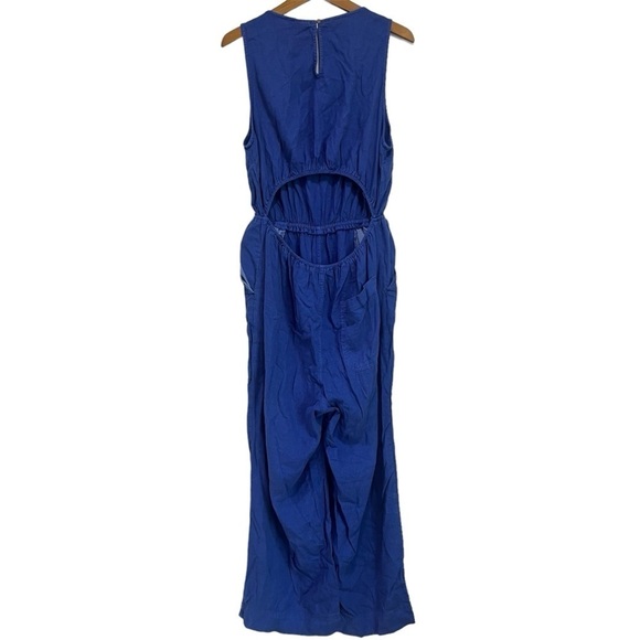 Women’s V Neck Wide Leg Open Back Jumper Universal Thread Indigo Blue Size L - Picture 2 of 6